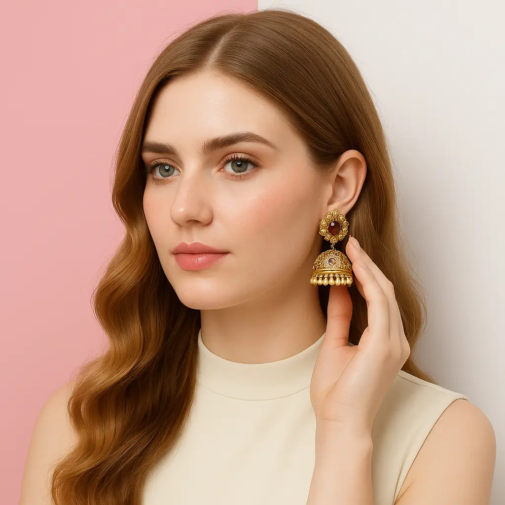 Traditional jhumka earrings